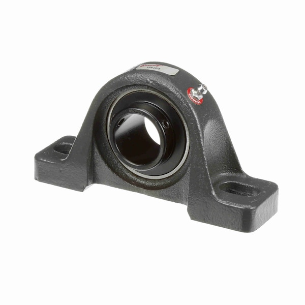 Mounted Cast Iron Two Bolt Pillow Block Ball Bearing - 52100 Steel, Blk Oxided Inner - Setscrew Lock